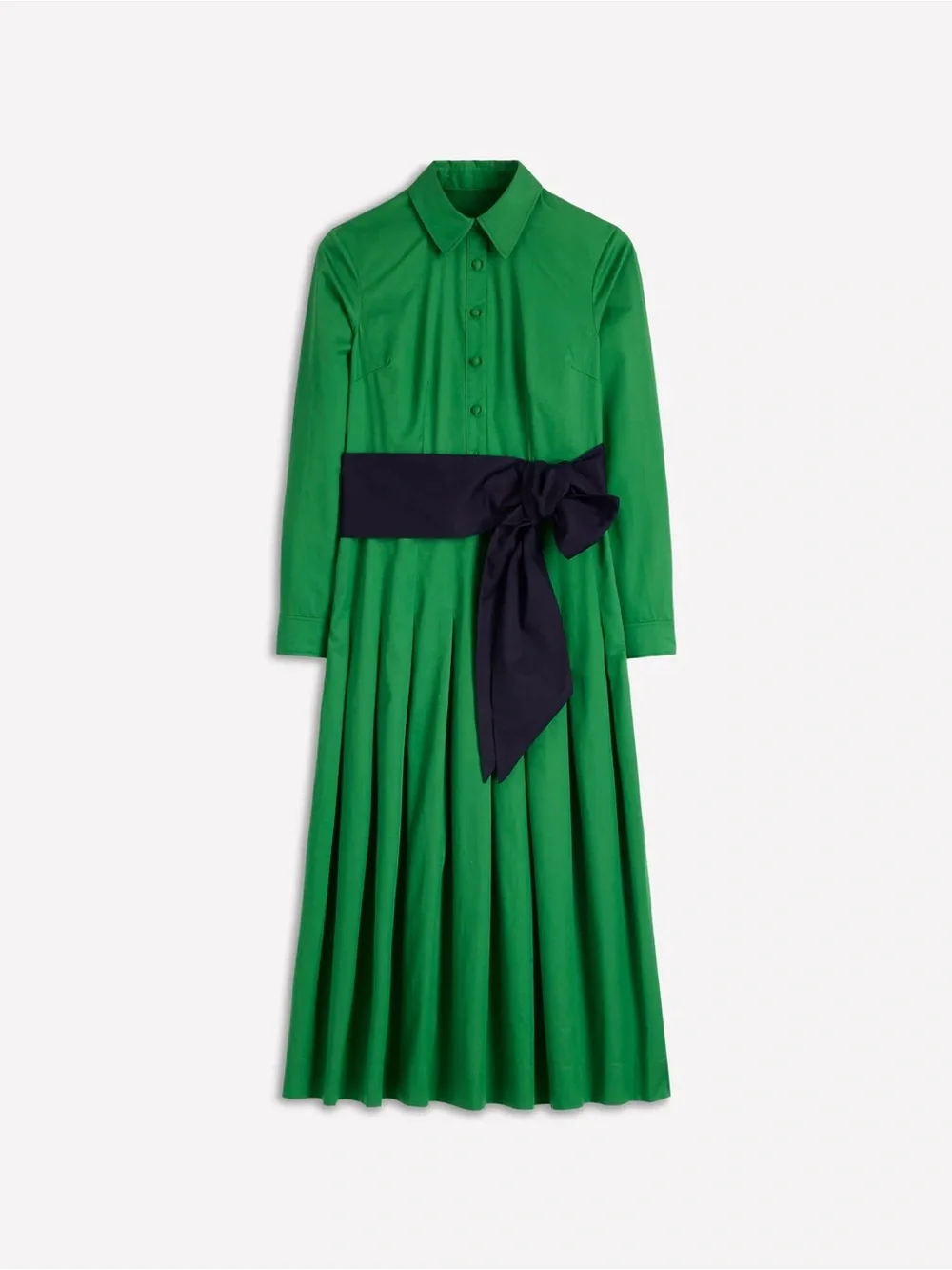 NWT BODEN Maxi Pleated Bow Dress in Green Navy - Picture 5 of 11